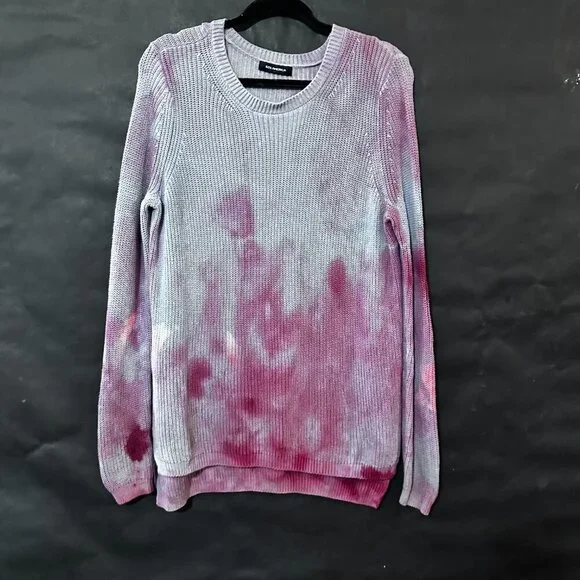 525 America Red Sweater Cotton Tie Dyed Handmade Size Large Long Sleeve Crew - Picture 5 of 5